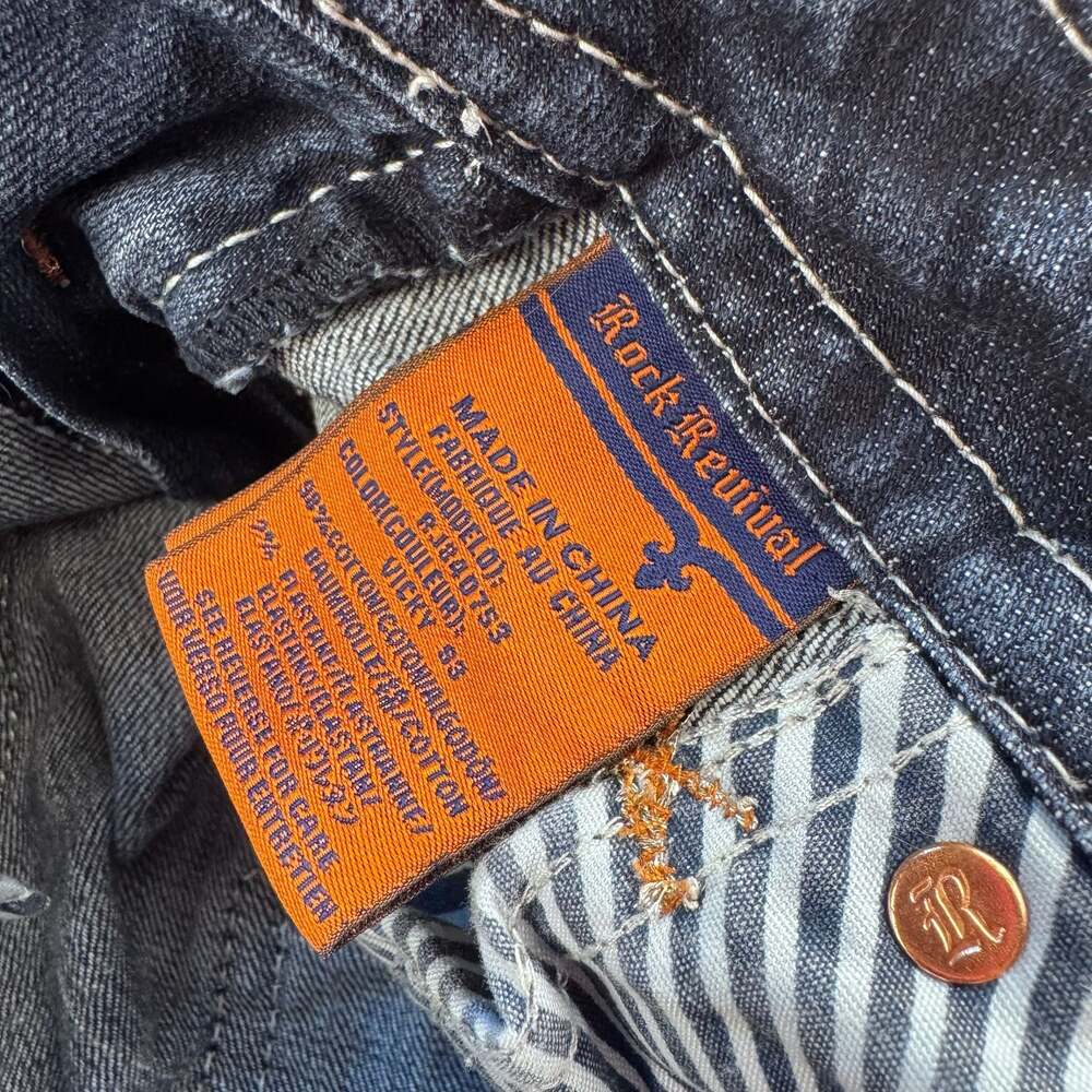 Rock Revival Vicky Skinny Embellished Flap Pocket Jeans Size 26 - Picture 5 of 7